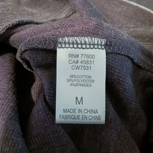 NEW Chaser Ribbed Hooded Pullover Top Faded Purple Hoodie Size M - Picture 6 of 10